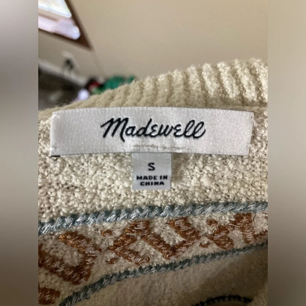 Madewell Reseda Sweater Aztec Crewneck Women's Size Small